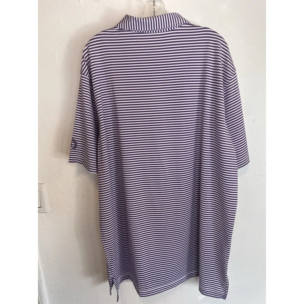 Peter Millar Shirt Mens Extra Large Purple Striped Summer Comfort Performance XL - Picture 2 of 6
